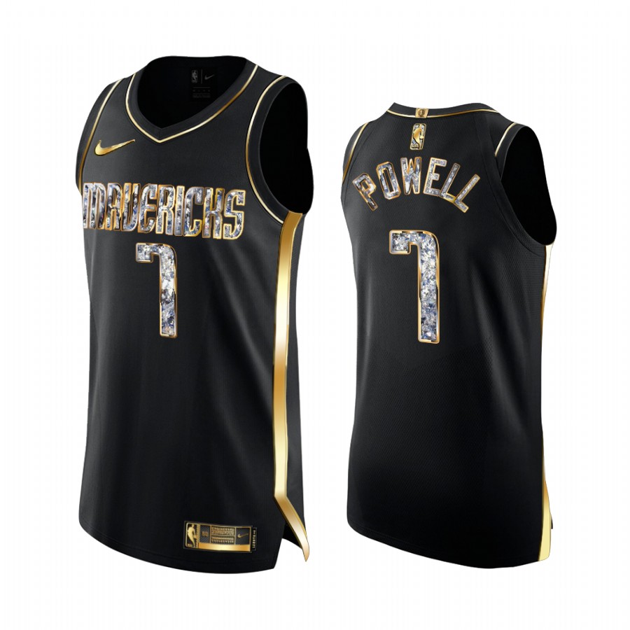 Dallas Mavericks Dwight Powell Black Diamond Edition Jersey 2022 NBA Playoffs #7
