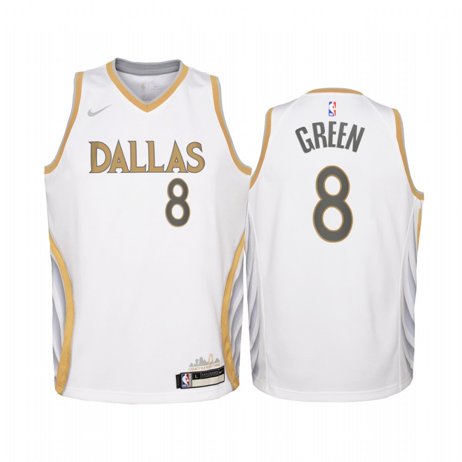 Dallas Mavericks Josh Green 2020-21 City Edition White Youth Jersey - Swingman