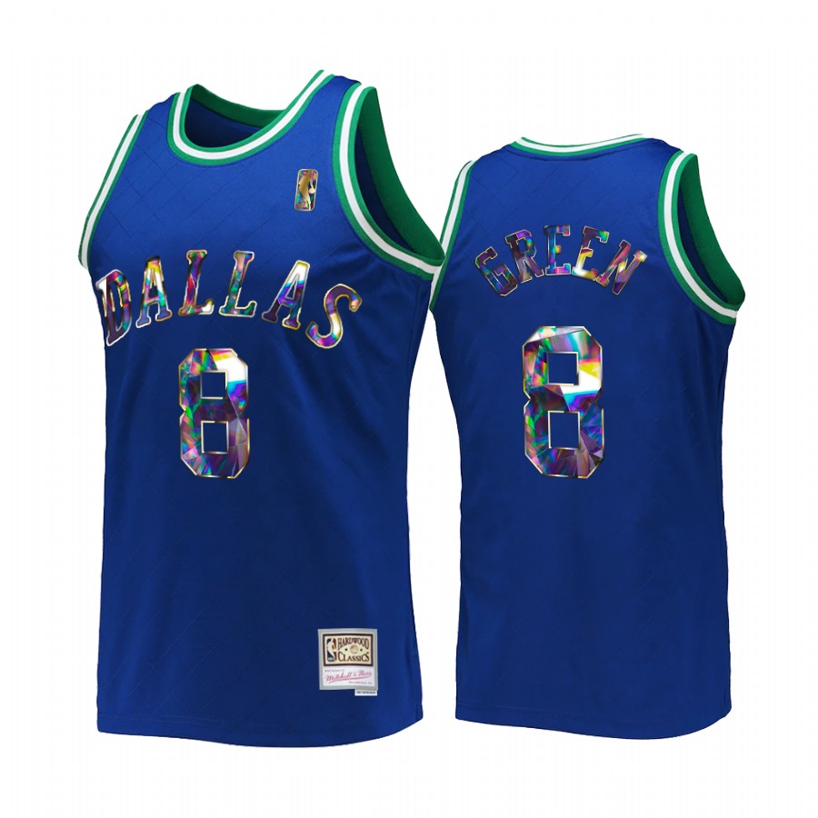 Dallas Mavericks Josh Green NBA 75th Anniversary Diamond #8 Blue Retro Jersey