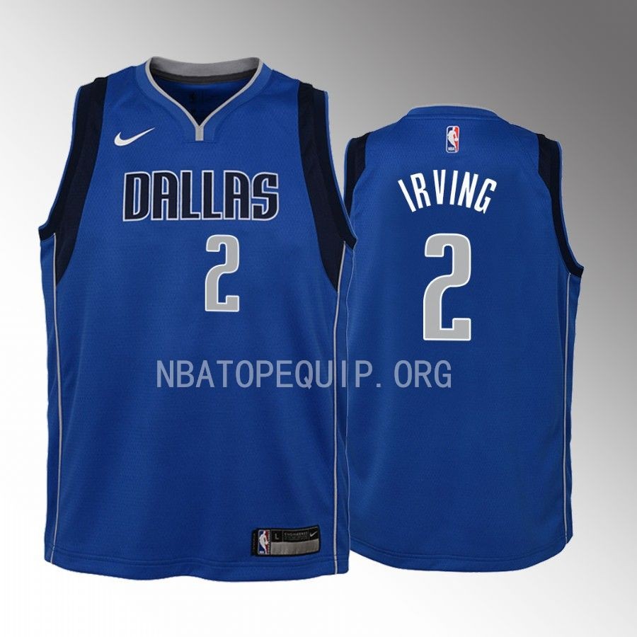 Dallas Mavericks Kyrie Irving Icon Edition Blue Youth Jersey Swingman #2