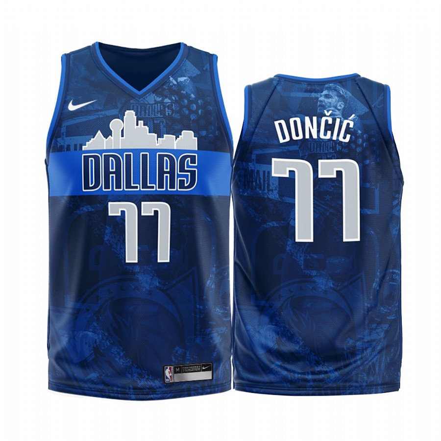 Dallas Mavericks Luka Doncic #77 Blue 2020 Fashion Edition Jersey