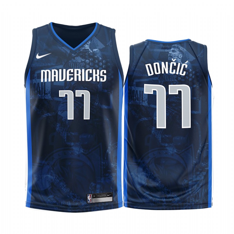 Dallas Mavericks Luka Doncic #77 Blue 2020 Fashion Edition Jersey