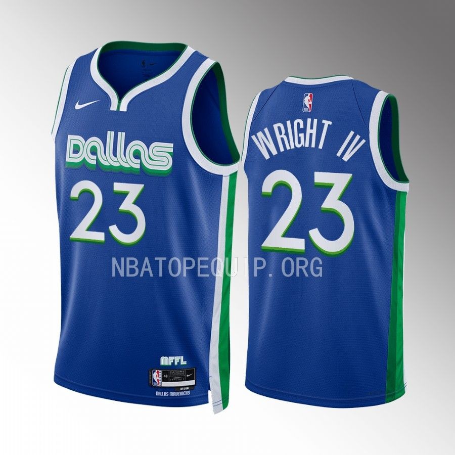 Dallas Mavericks McKinley Wright IV 2022-23 City Edition Blue #23 Jersey Swingman