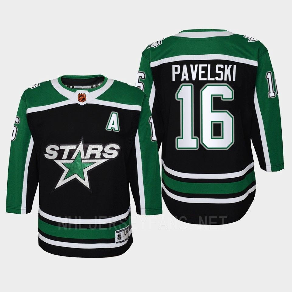 Dallas Stars 16 Joe Pavelski Reverse Retro Black Equipment Stitched Jersey, Youth