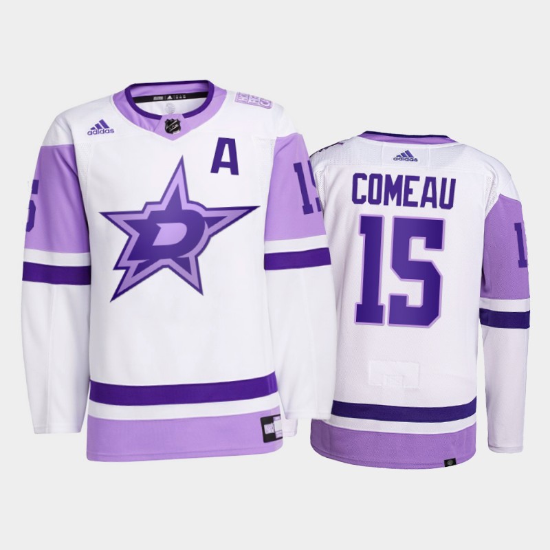 Dallas Stars 2021 FightsCancer Blake Comeau White #15 Primegreen Jersey