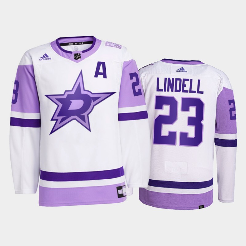 Dallas Stars 2021 FightsCancer Esa Lindell White #23 Primegreen Jersey
