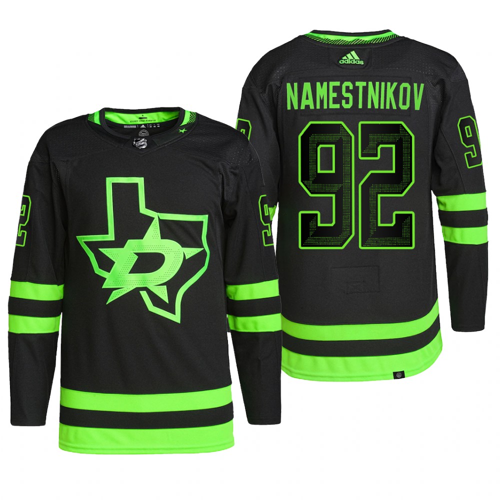 Dallas Stars 2022 Alternate Jersey Vladislav Namestnikov Black #92 Primegreen Pro Uniform