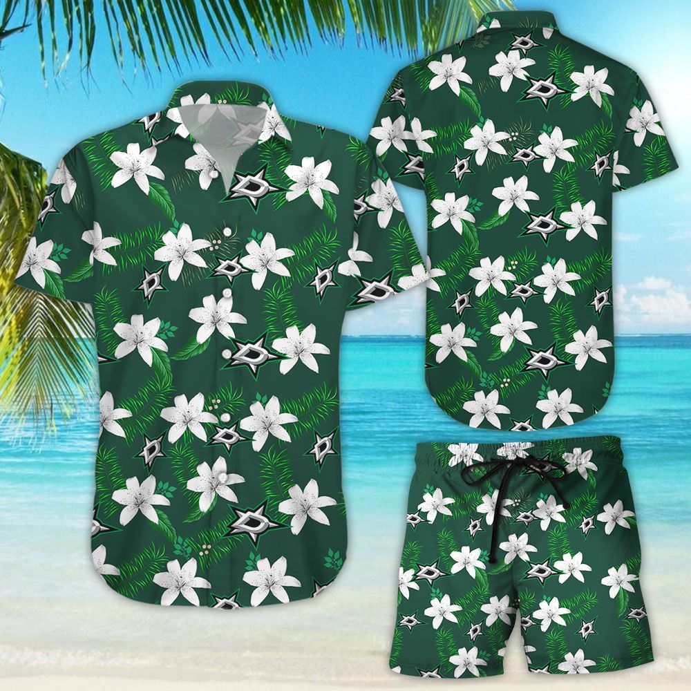 Dallas Stars All Over Print Hawaiian Aloha Shirt Hawaiian Beach Shirt