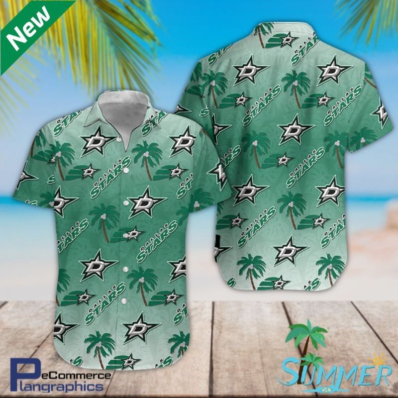 Dallas Stars Hockey Team Aloha Shirt Hawaiian Aloha Shirt Hawaiian Beach Shirt