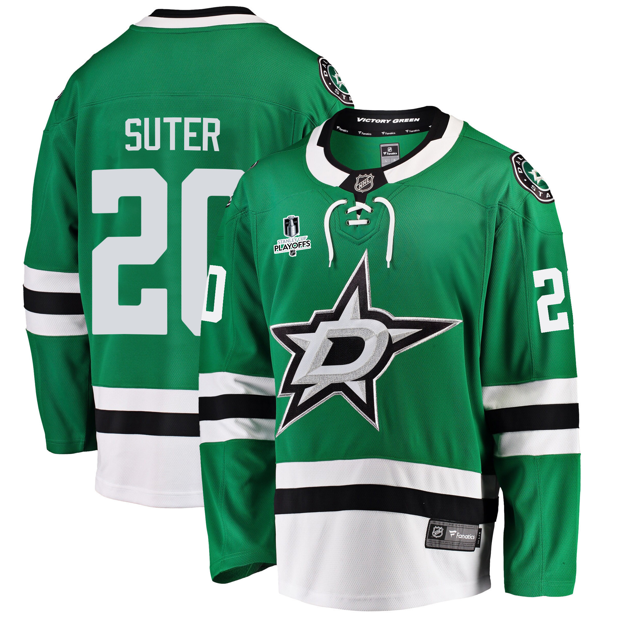 Dallas Stars Ryan Suter 20 Home 2022 Stanley Cup Playoffs Breakaway Men Stitched Jersey – Green