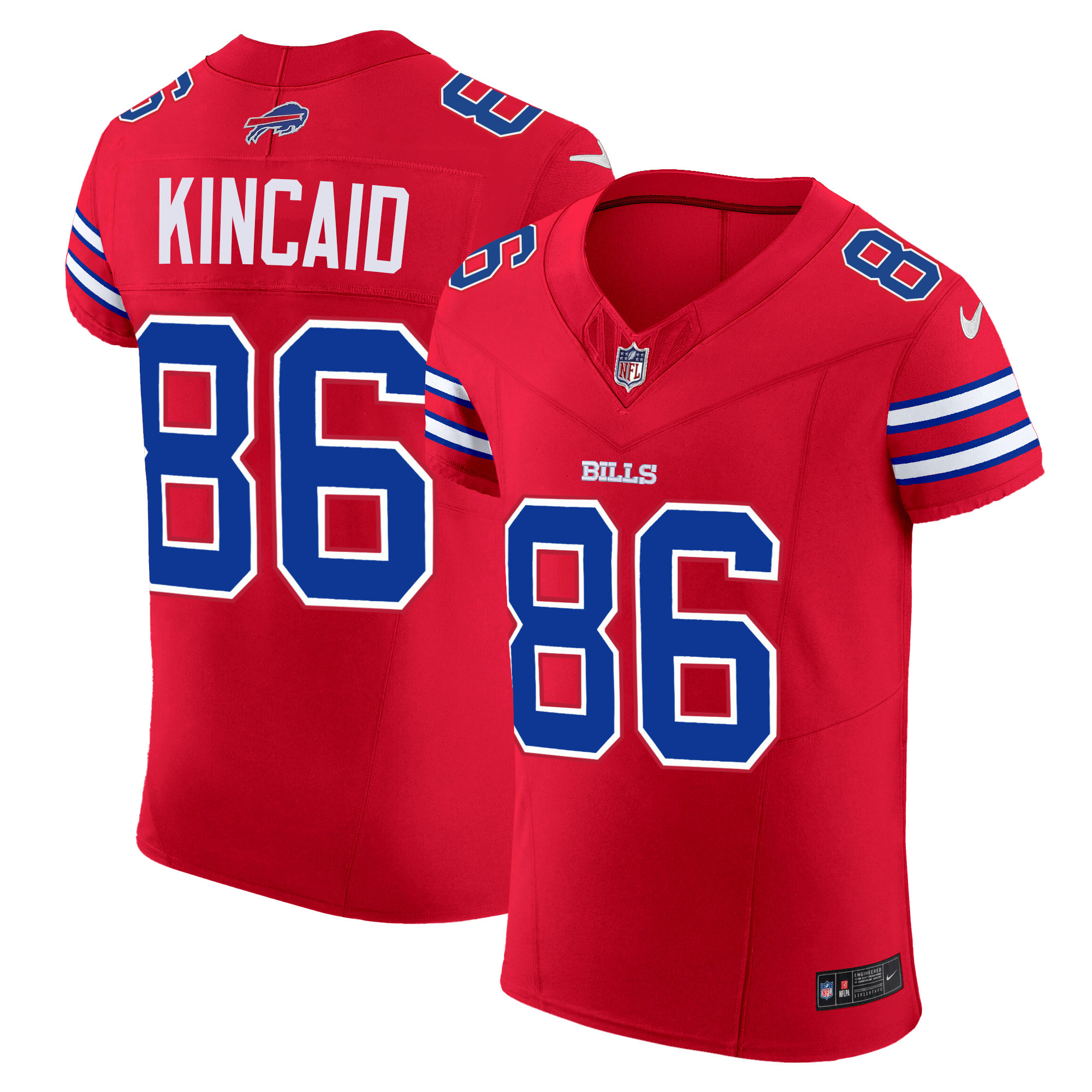 Dalton Kincaid Men's Buffalo Bills Vapor Elite Red Jersey - All Stitched 