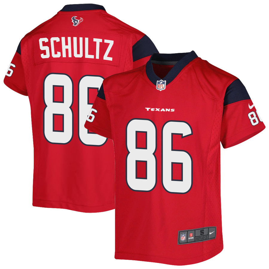 Dalton Schultz 86 Houston Texans Alternate Game Youth Stitched Jersey – Red