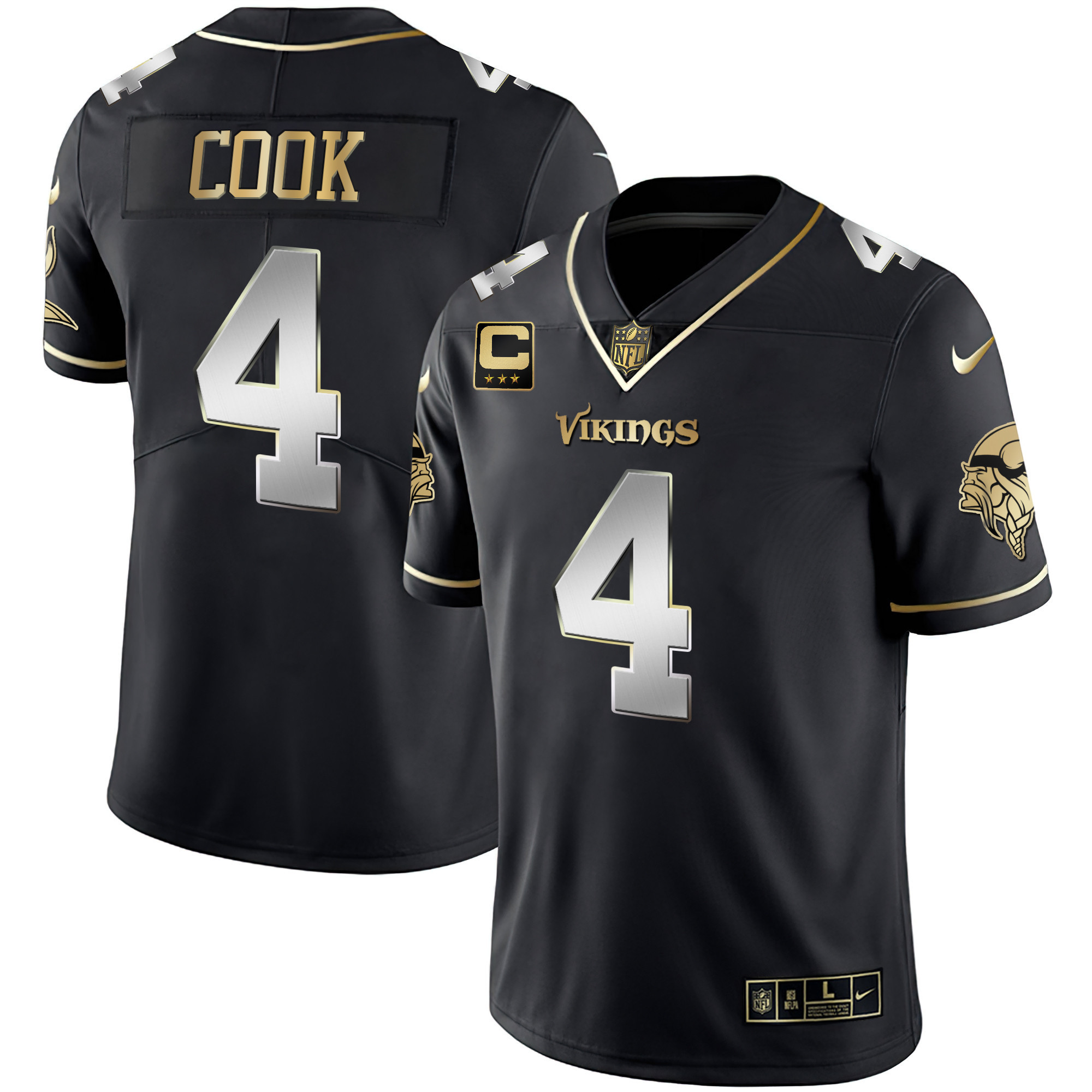 Dalvin Cook Men's Minnesota Vikings Gold & Purple Black Limited Jersey - All Stitched