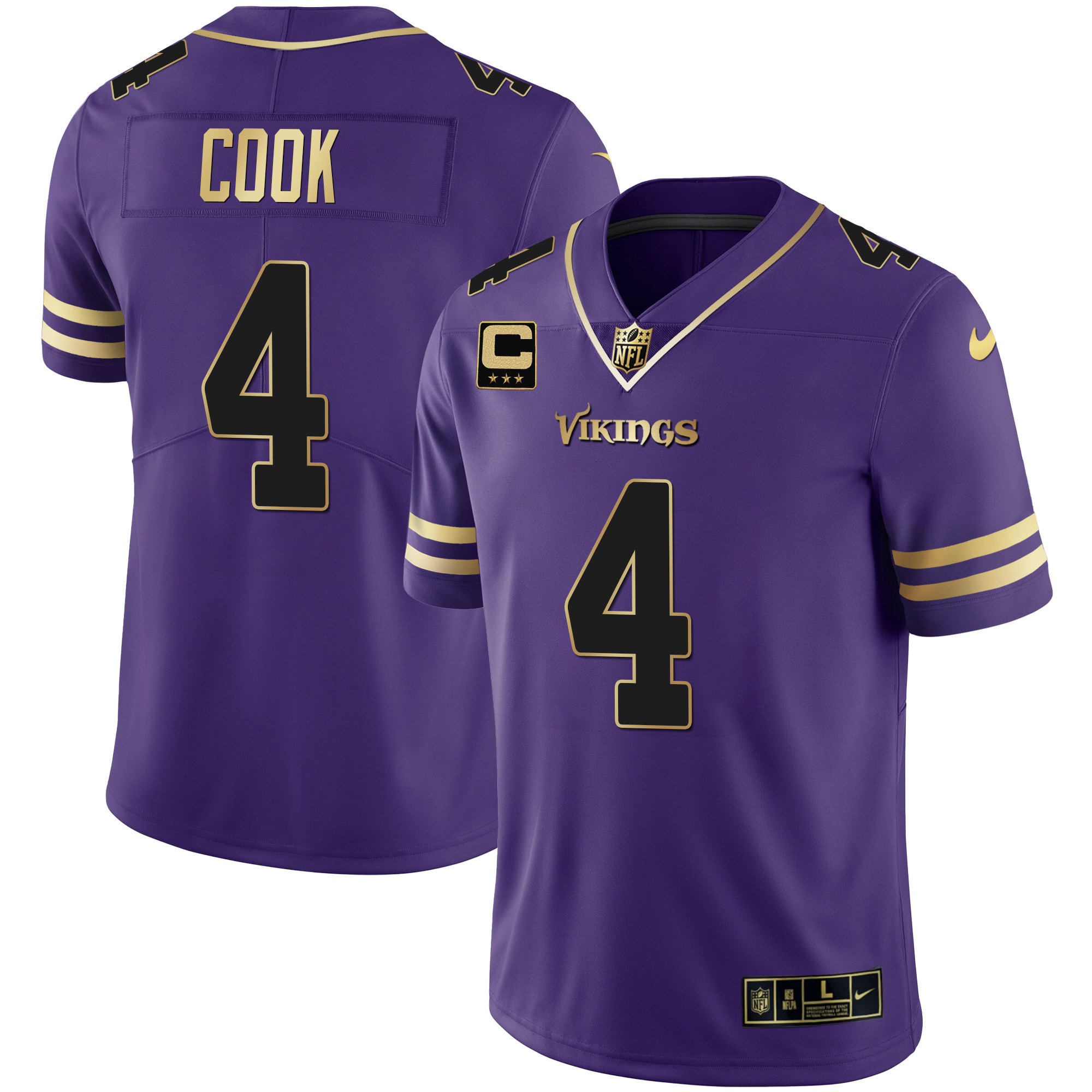 Dalvin Cook Men's Minnesota Vikings Purple Gold Vapor Jersey - All Stitched