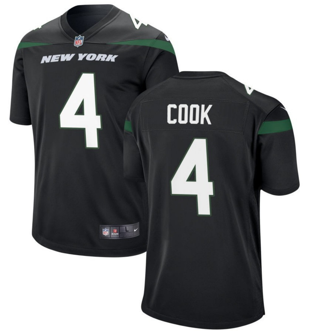 Dalvin Cook New York Jets Black Jersey - All Stitched