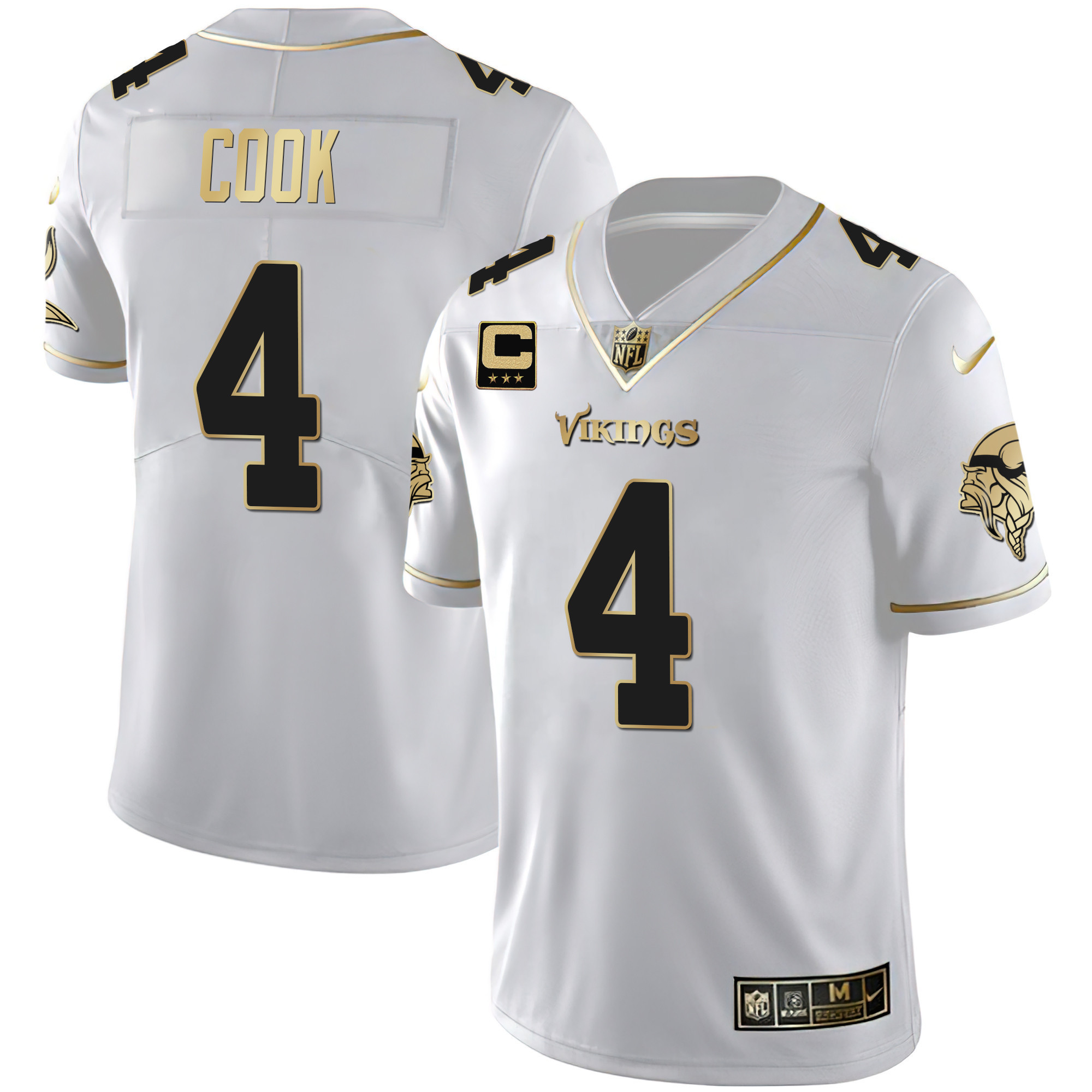 Dalvin Cook Youth's Minnesota Vikings White Gold & Black Gold Jersey - All Stitched