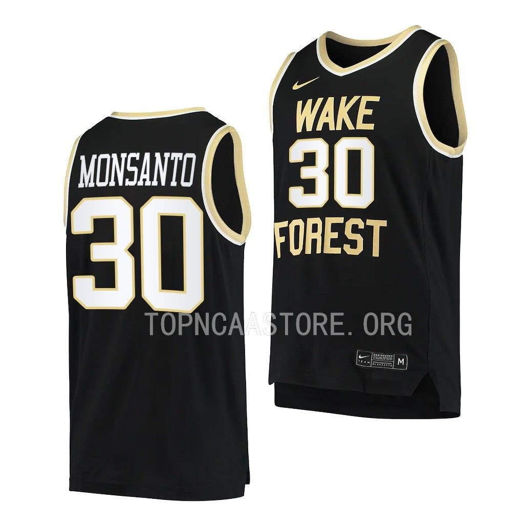 Damari Monsanto Wake Forest Demon Deacons #30 Black College Jersey