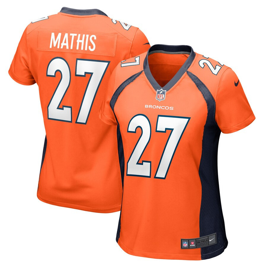 Damarri Mathis Denver Broncos Women’s Stitched Jersey – Orange