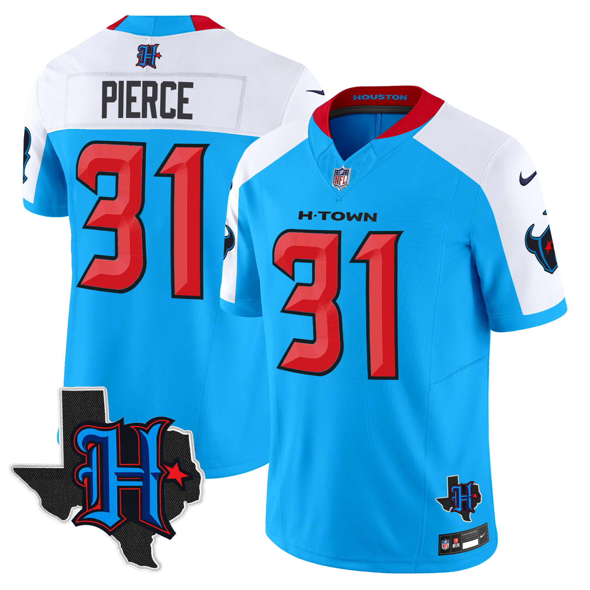 Dameon Pierce Men's Houston Texans 2024 Texas Patch Vapor Limited Blue Alternate Jersey - All Stitched 