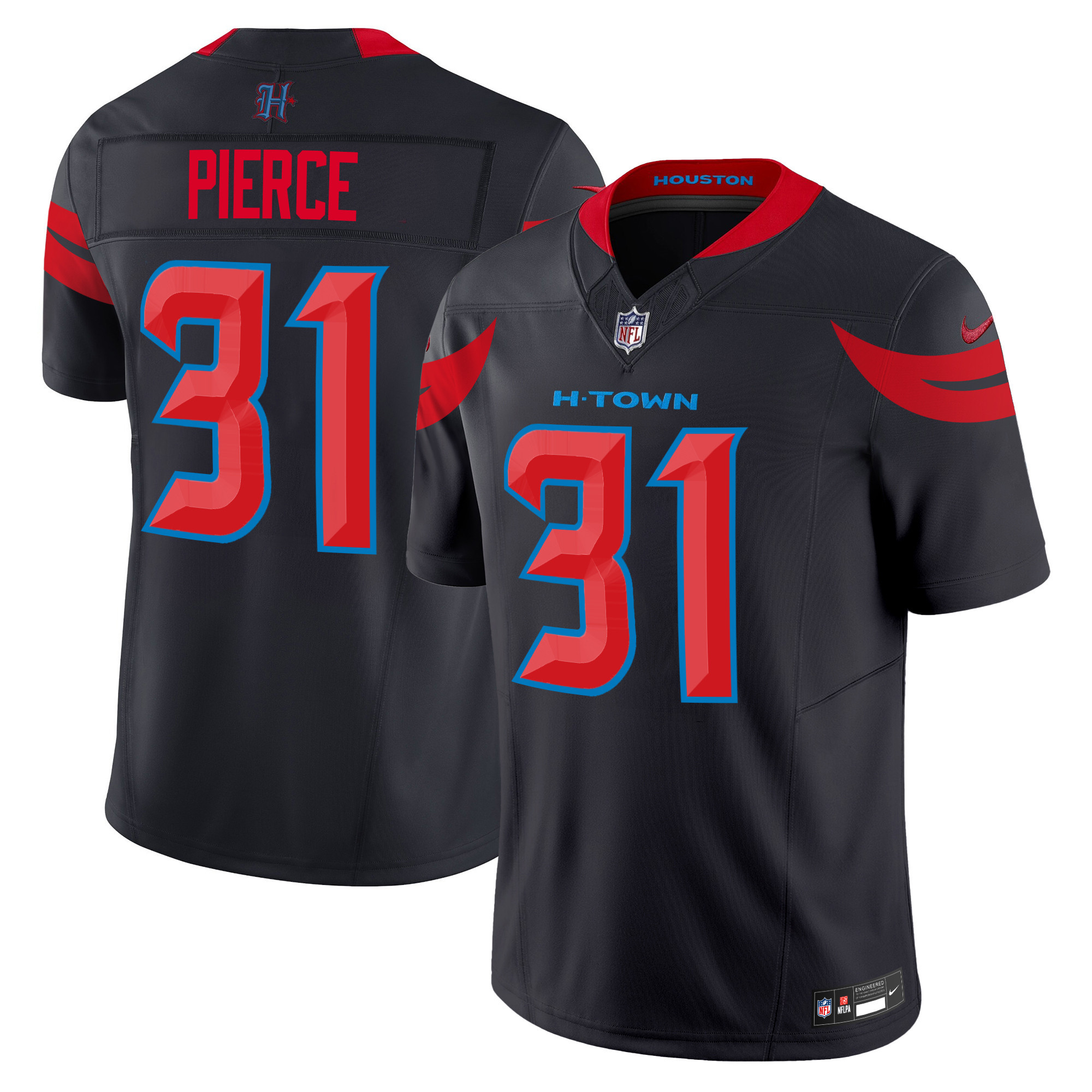 Dameon Pierce Men's Houston Texans 2024 Vapor Limited Navy Limited Jersey - All Stitched 