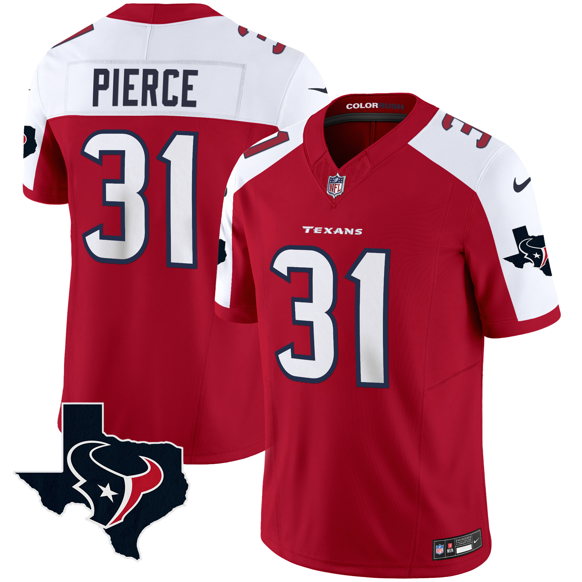 Dameon Pierce Men's Houston Texans Color Rush Legend Vapor Red Alternate Jersey - All Stitched 
