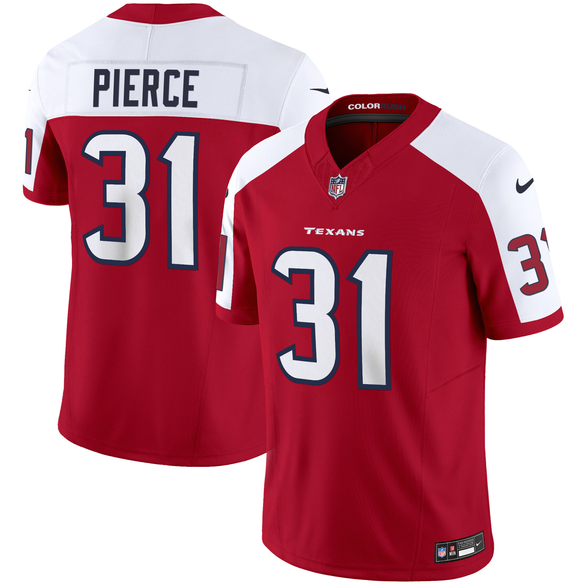 Dameon Pierce Men's Houston Texans Color Rush Legend Vapor Red Alternate Jersey - All Stitched 