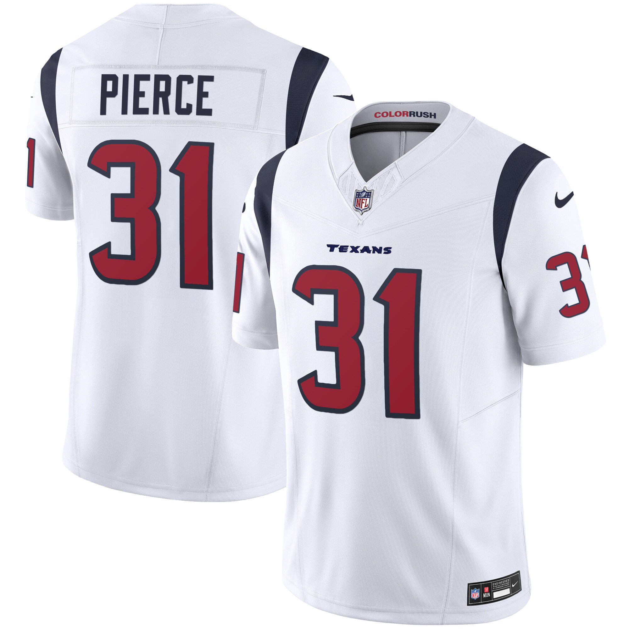 Dameon Pierce Men's Houston Texans Color Rush Legend Vapor White Jersey - All Stitched 