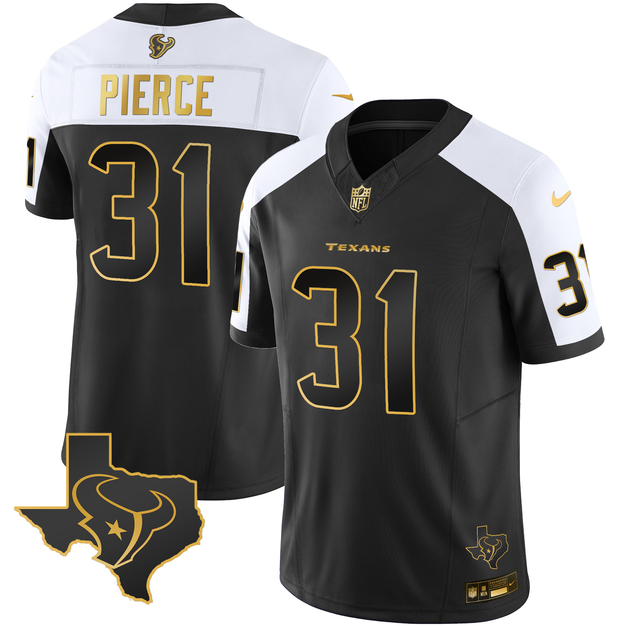 Dameon Pierce Men's Houston Texans Gold Vapor Limited Alternate Gold Jersey - All Stitched 