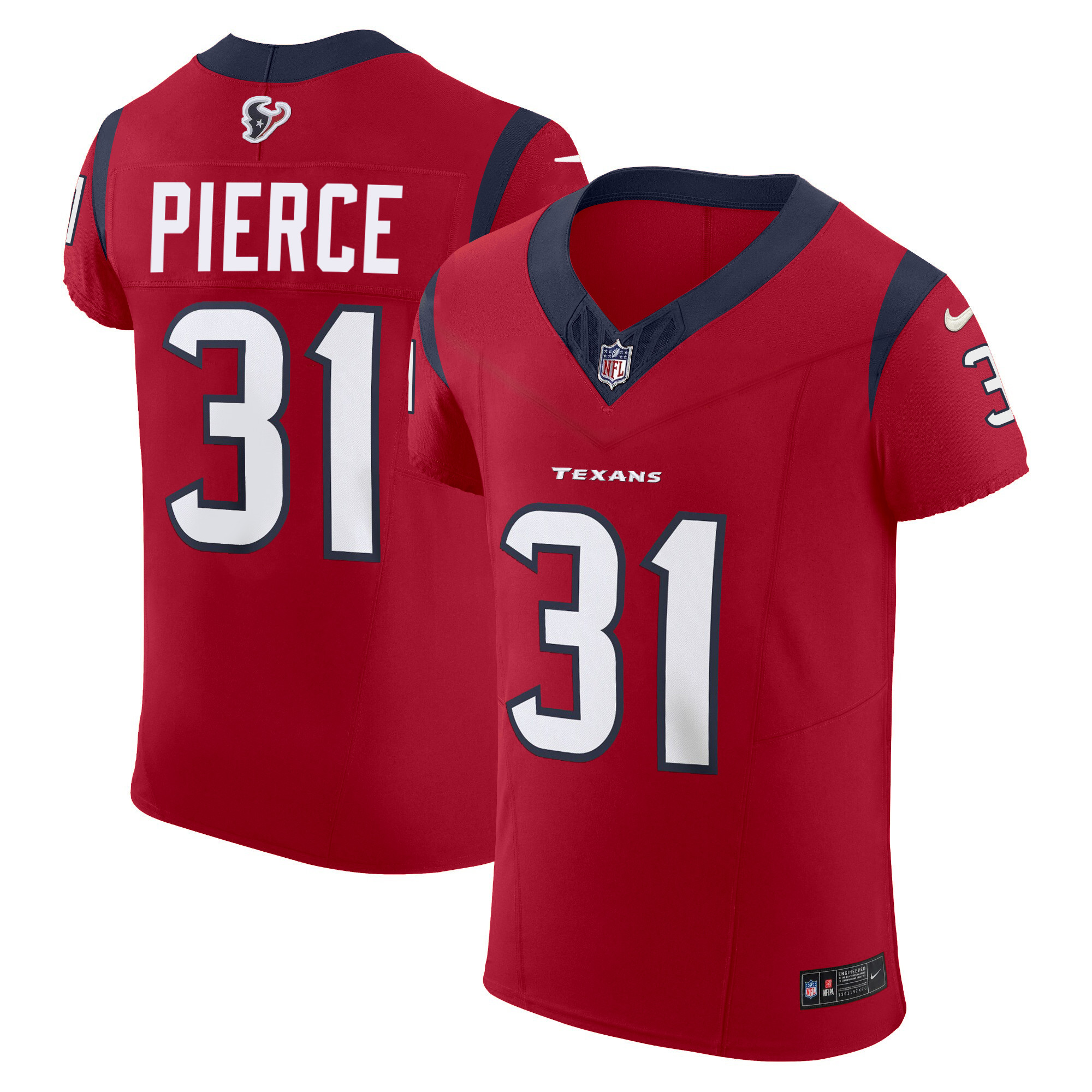Dameon Pierce Men's Houston Texans Vapor Elite Red Jersey - All Stitched 
