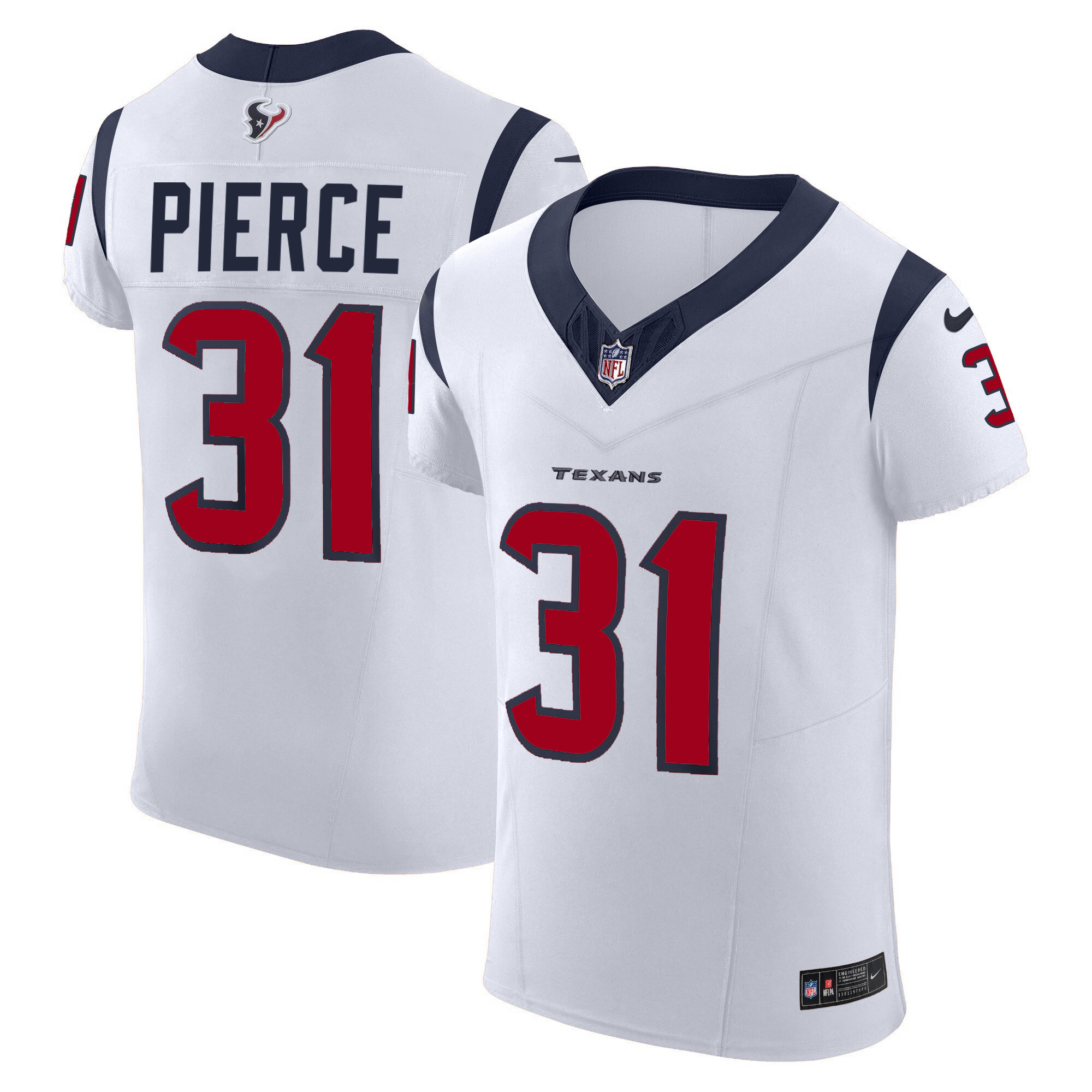 Dameon Pierce Men's Houston Texans Vapor Elite White Jersey - All Stitched 