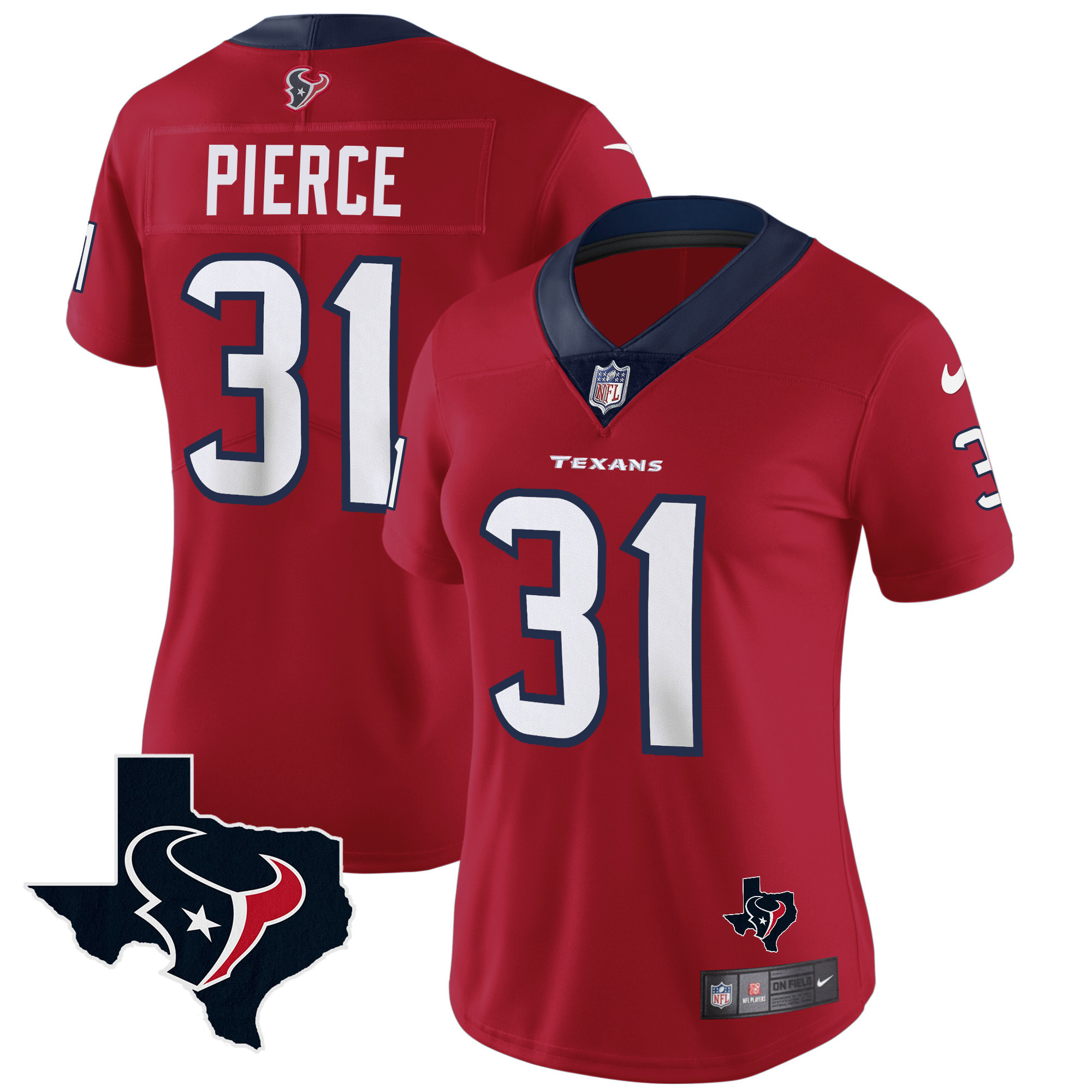 Dameon Pierce Women's Houston Texans Vapor Limited Red Jersey - All Stitched 