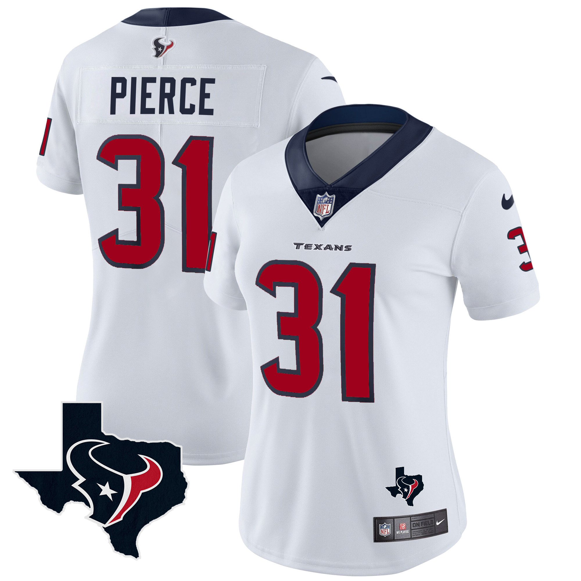 Dameon Pierce Women's Houston Texans Vapor Limited White Jersey - All Stitched 