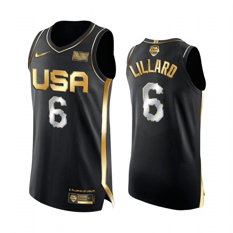 Damian Lillard #6 USA Black 16X Olympic Champs Jersey