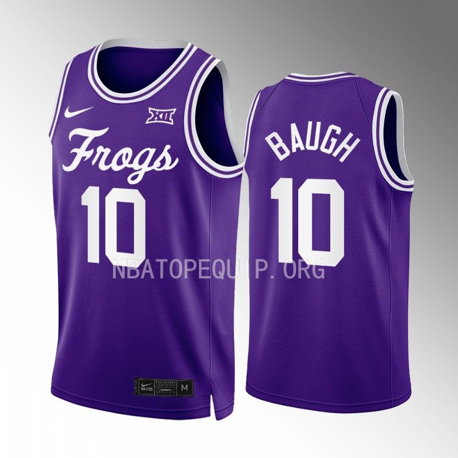 Damion Baugh TCU Horned Frogs Purple Jersey 2022-23 Retro
