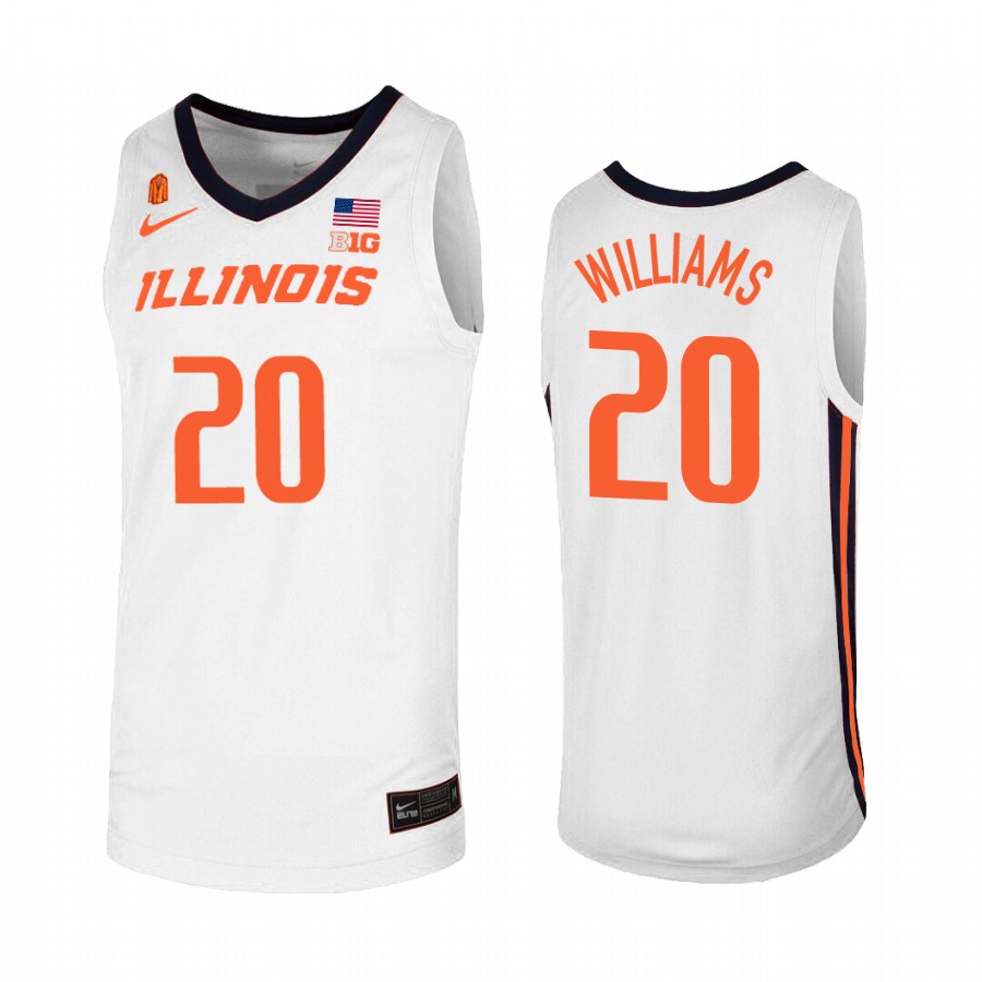 Da'Monte Williams Illinois Fighting Illini White Jersey College