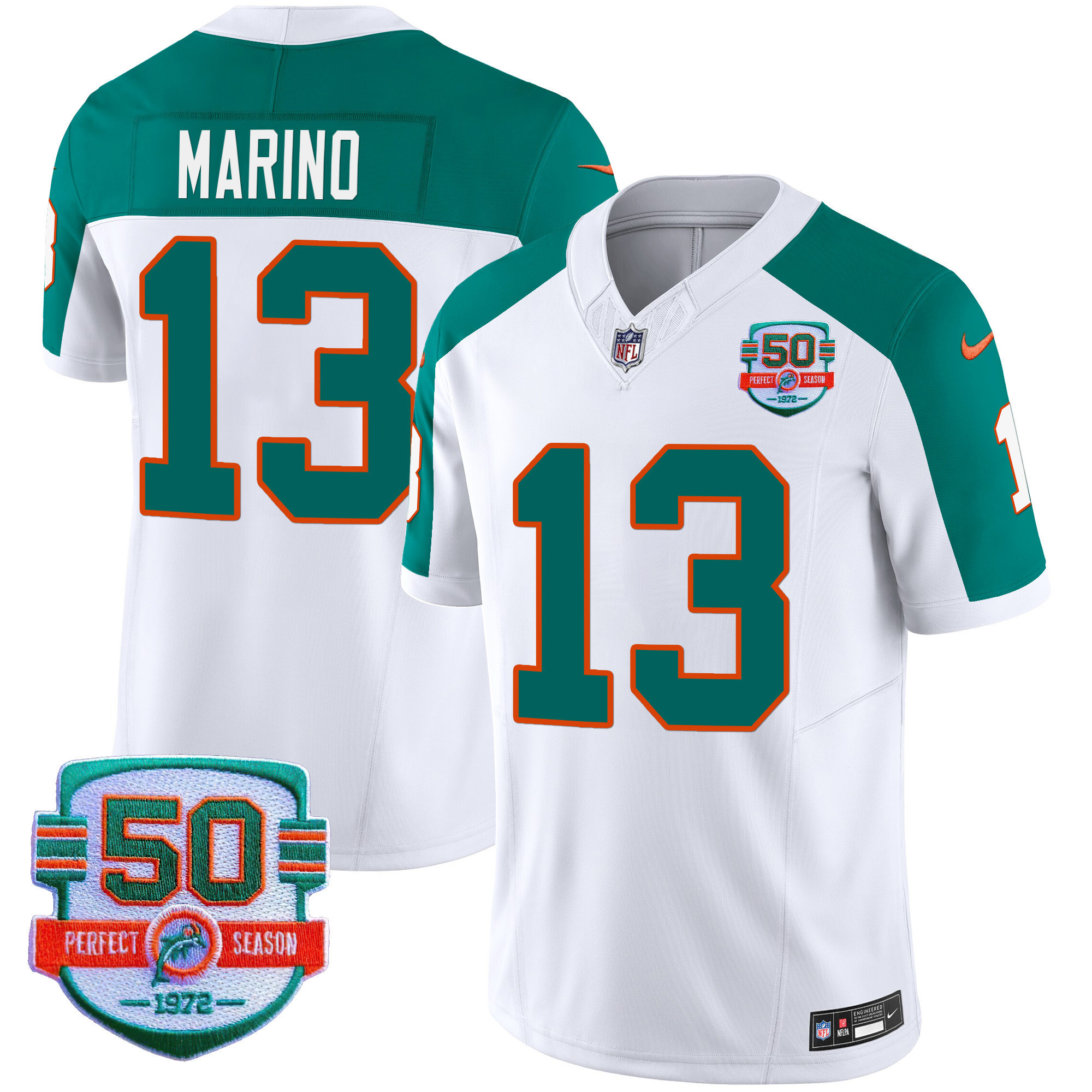 Dan Marino Men's Miami Dolphins Throwback Vapor Inverted Jersey - All Stitched 