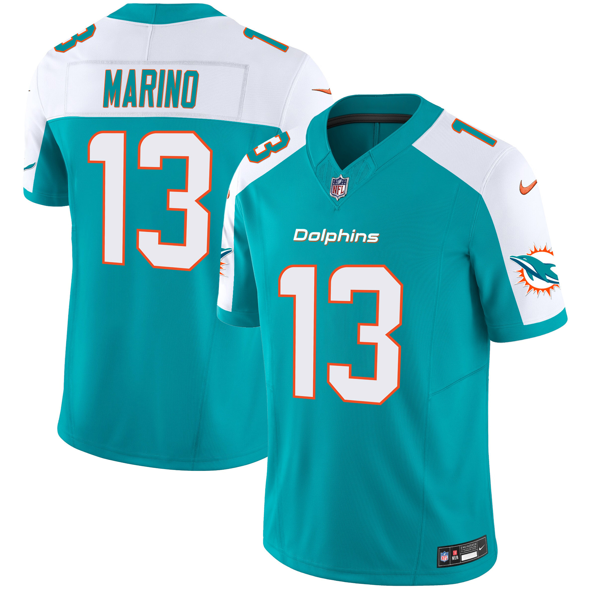 Dan Marino Men's Miami Dolphins Vapor Limited Aqua Alternate Jersey - All Stitched 