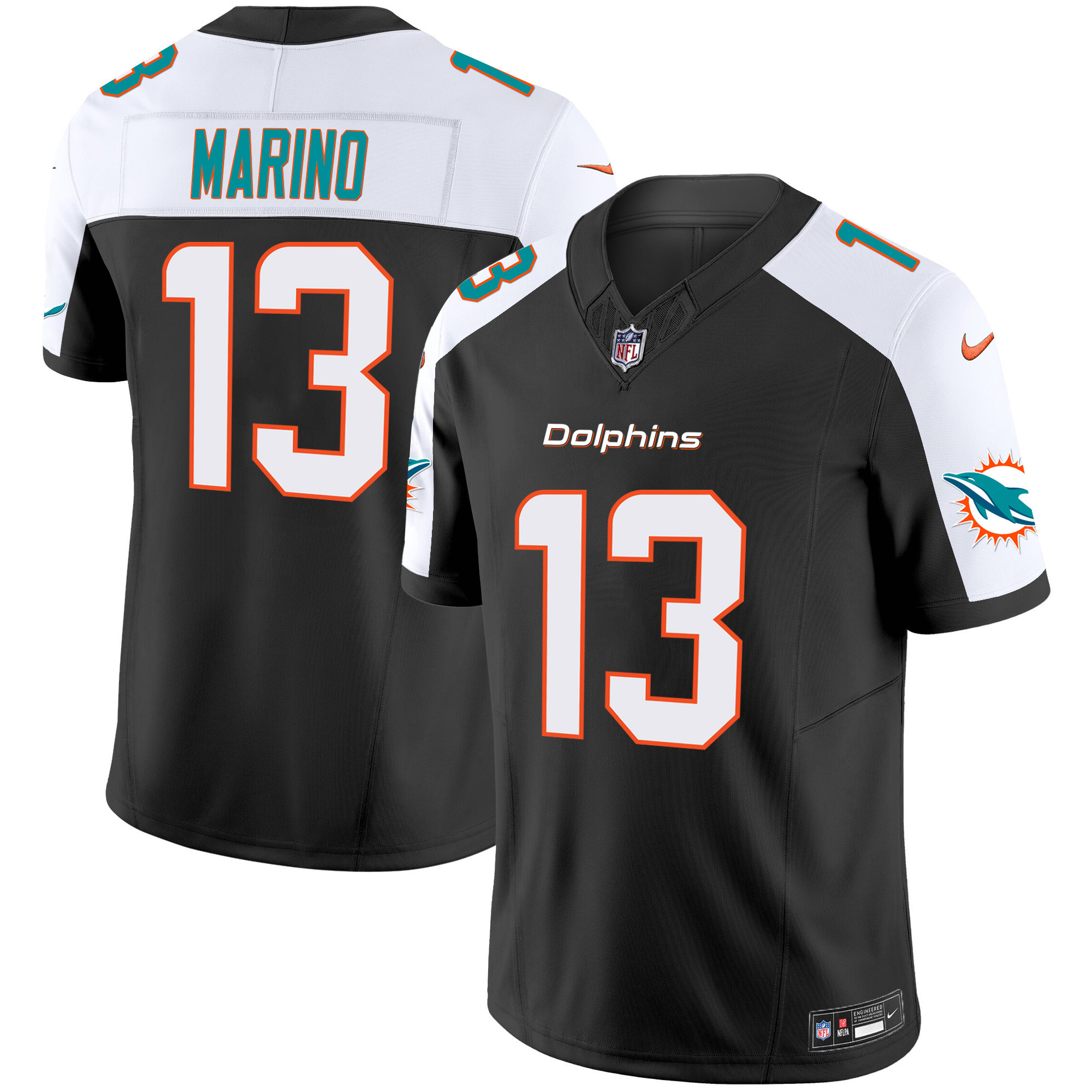 Dan Marino Men's Miami Dolphins Vapor Limited Black Alternate Jersey - All Stitched 