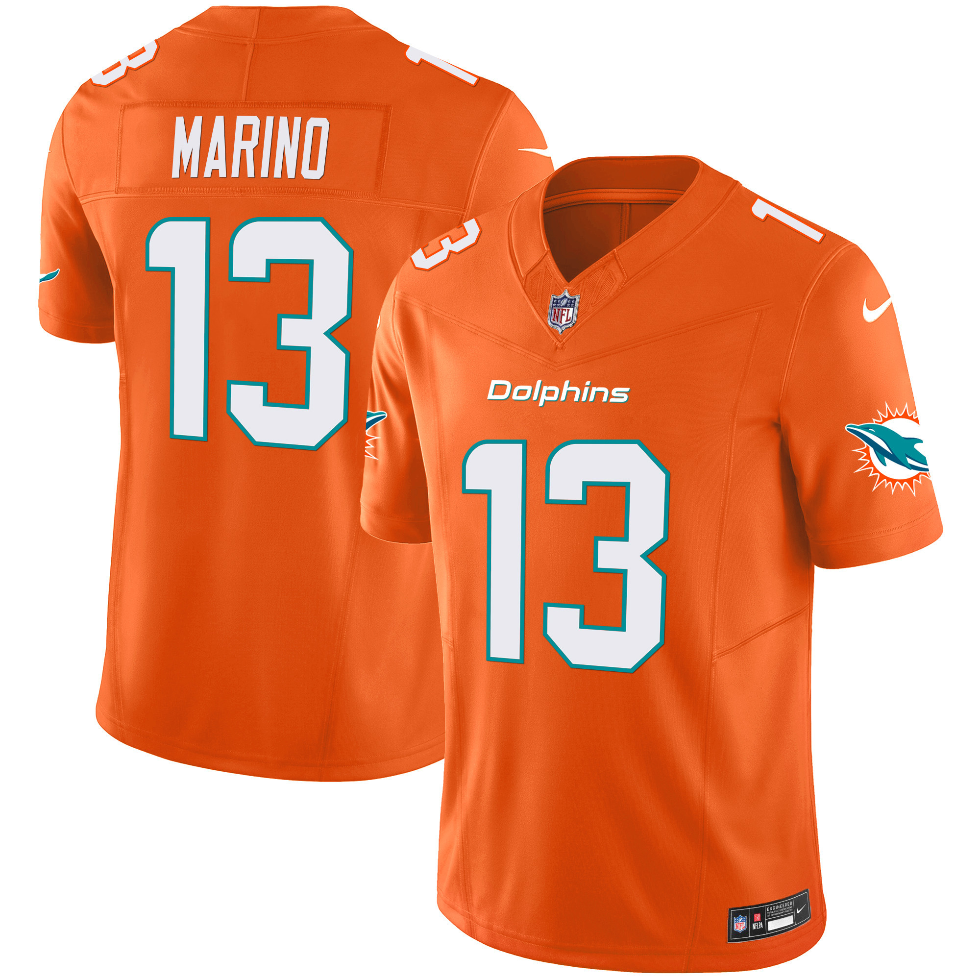 Dan Marino Men's Miami Dolphins Vapor Limited Orange Jersey - All Stitched 