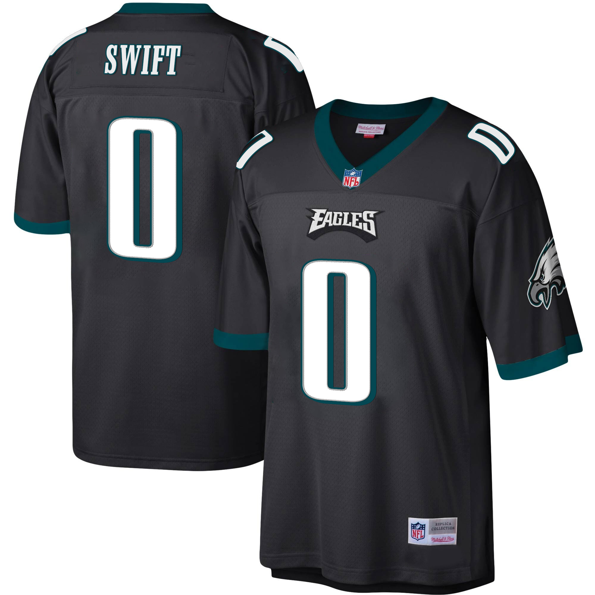 D'Andre Swift Men's Philadelphia Eagles Big & Tall Legacy Black Jersey - All Stitched