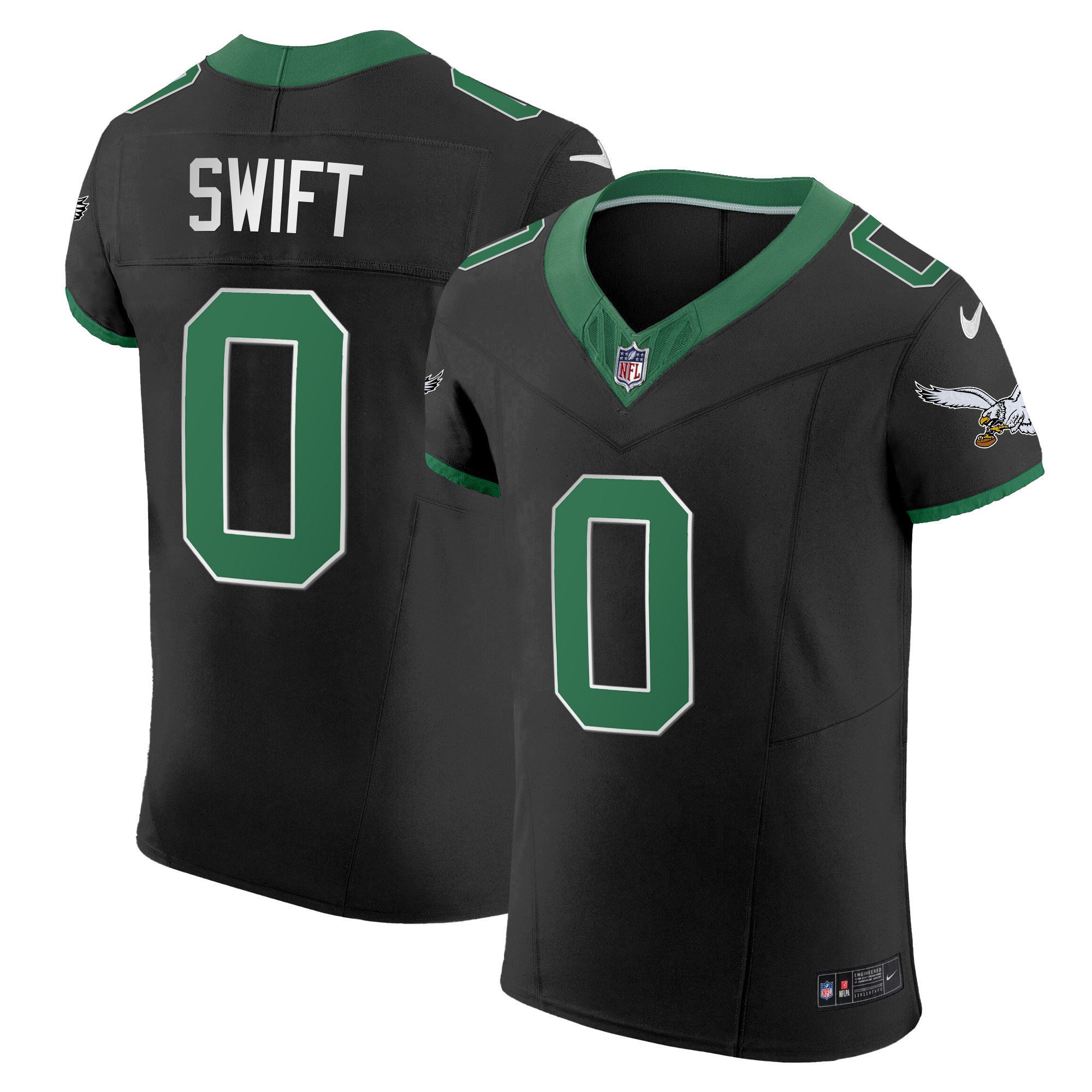 D'Andre Swift Men's Philadelphia Eagles Kelly Green Vapor Elite Kelly Black Jersey - All Stitched