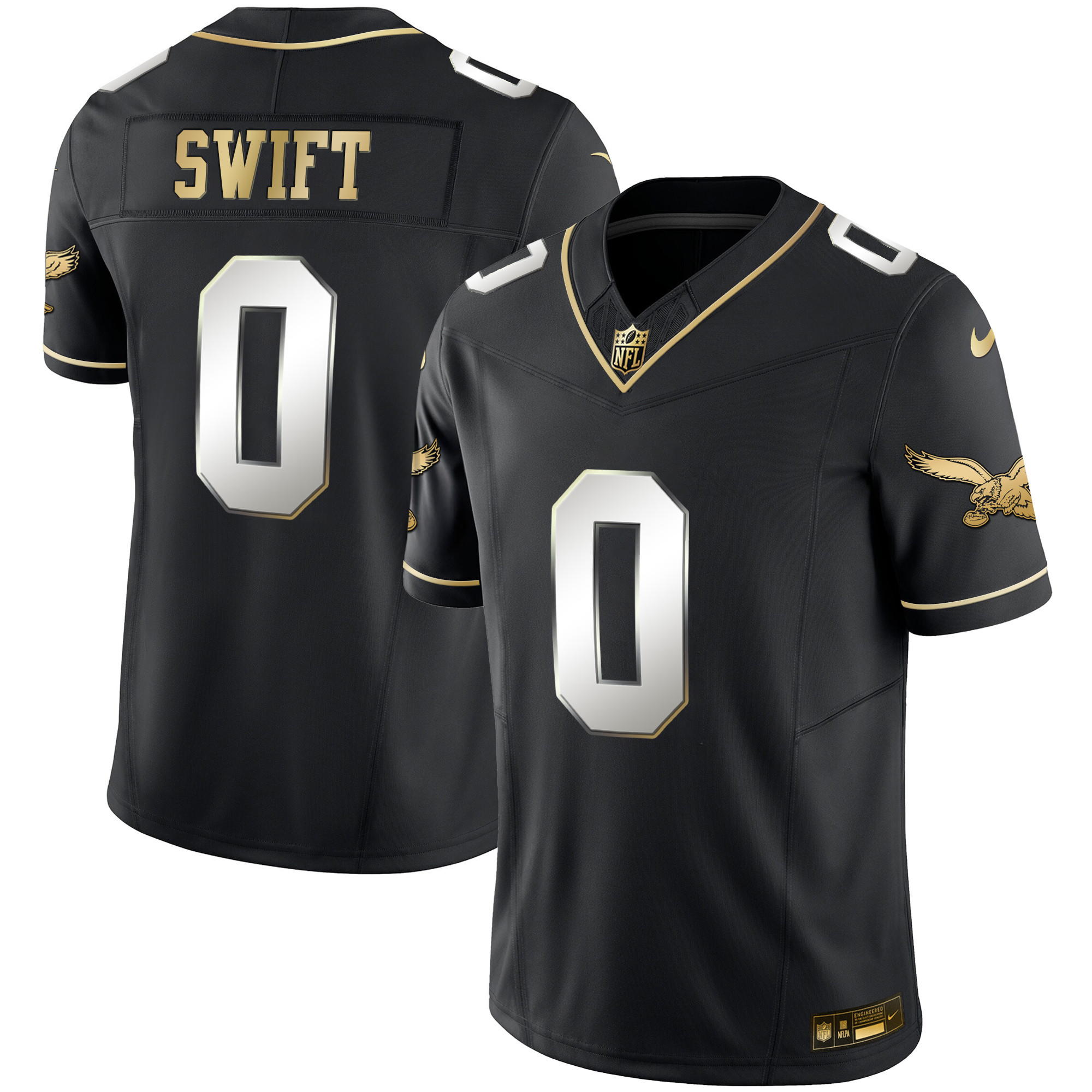 D'Andre Swift Philadelphia Eagles Throwback Kelly Vapor Limited Black Limited Jersey - All Stitched