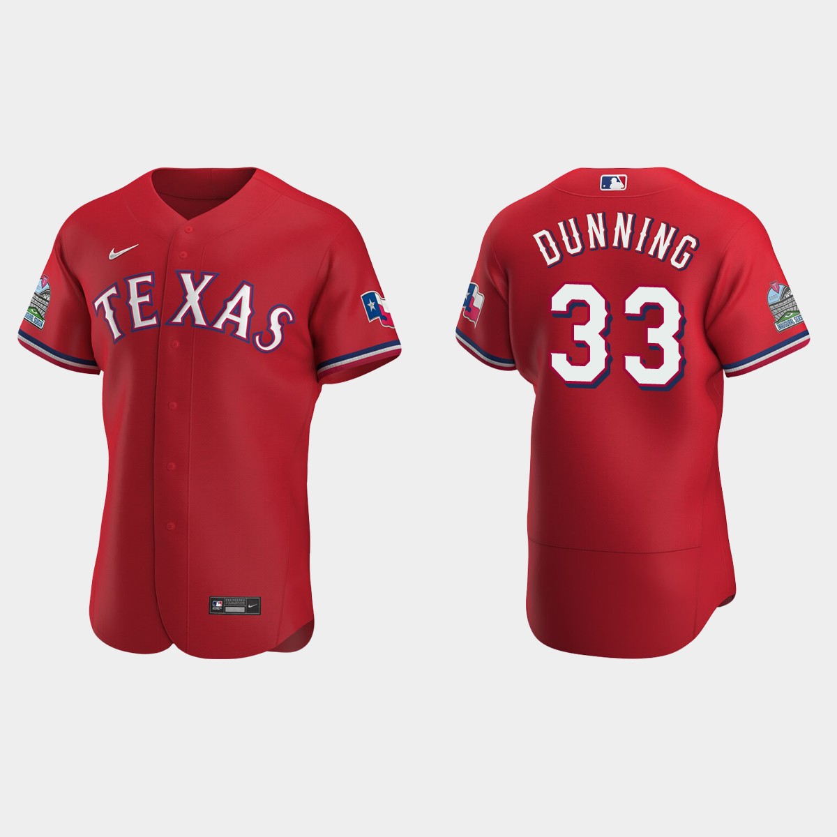 Dane Dunning #33 Texas Rangers Alternate Jersey - Scarlet