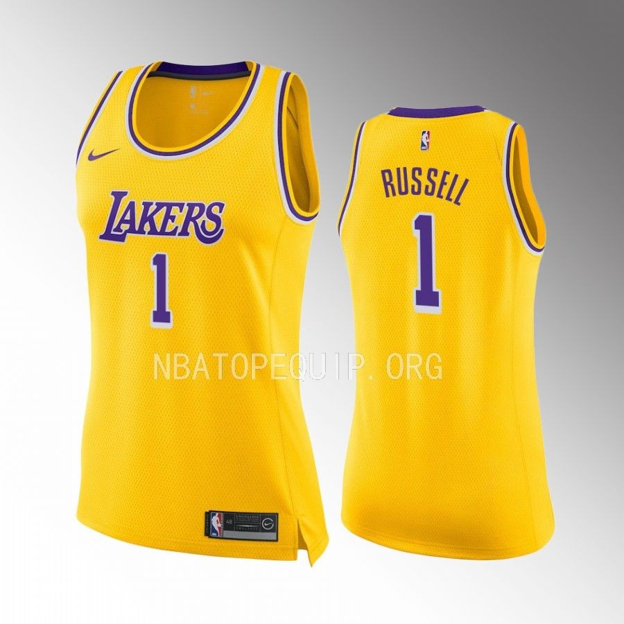 D'Angelo Russell Los Angeles Lakers Gold Icon Edition Women Jersey