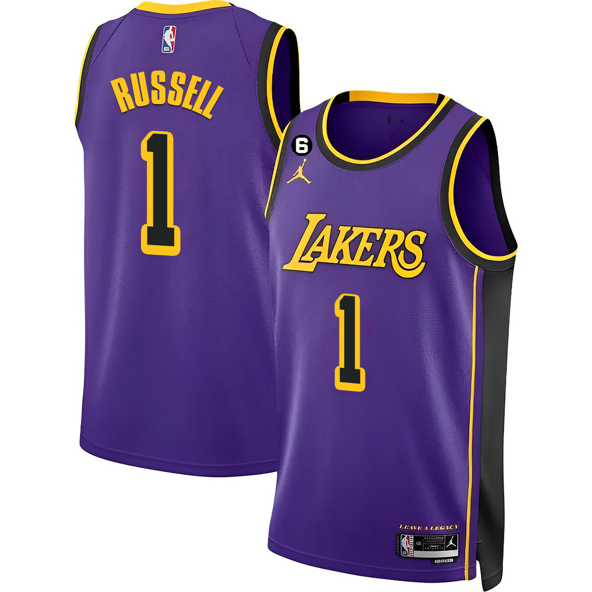 D'Angelo Russell Men's Los Angeles Lakers 2023 Collection Purple Jersey - All Stitched