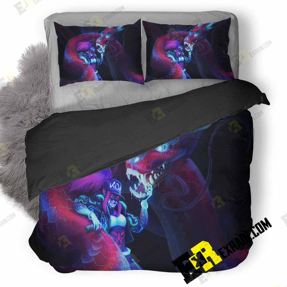 Dangerous Kda Akali 0J 3D Customized Duvet Cover Bedding Set