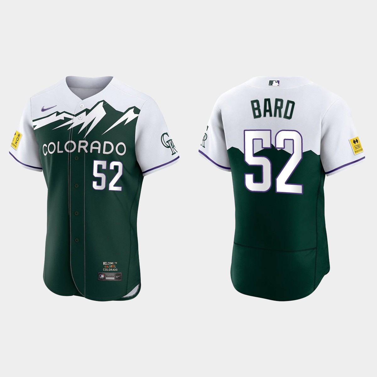 Daniel Bard Colorado Rockies 2022 City Connect Jersey - Green
