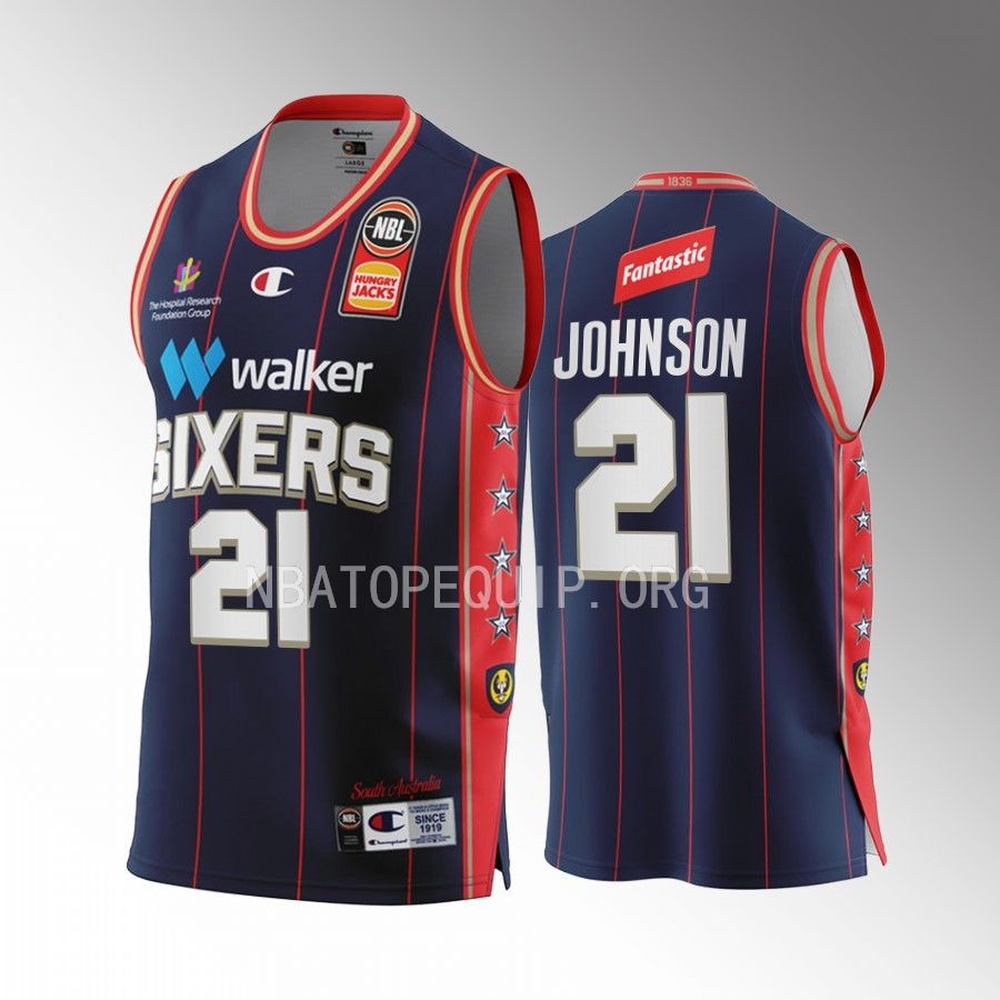 Daniel Johnson #21 Adelaide 36ers 2022-23 Home Navy Jersey NBL