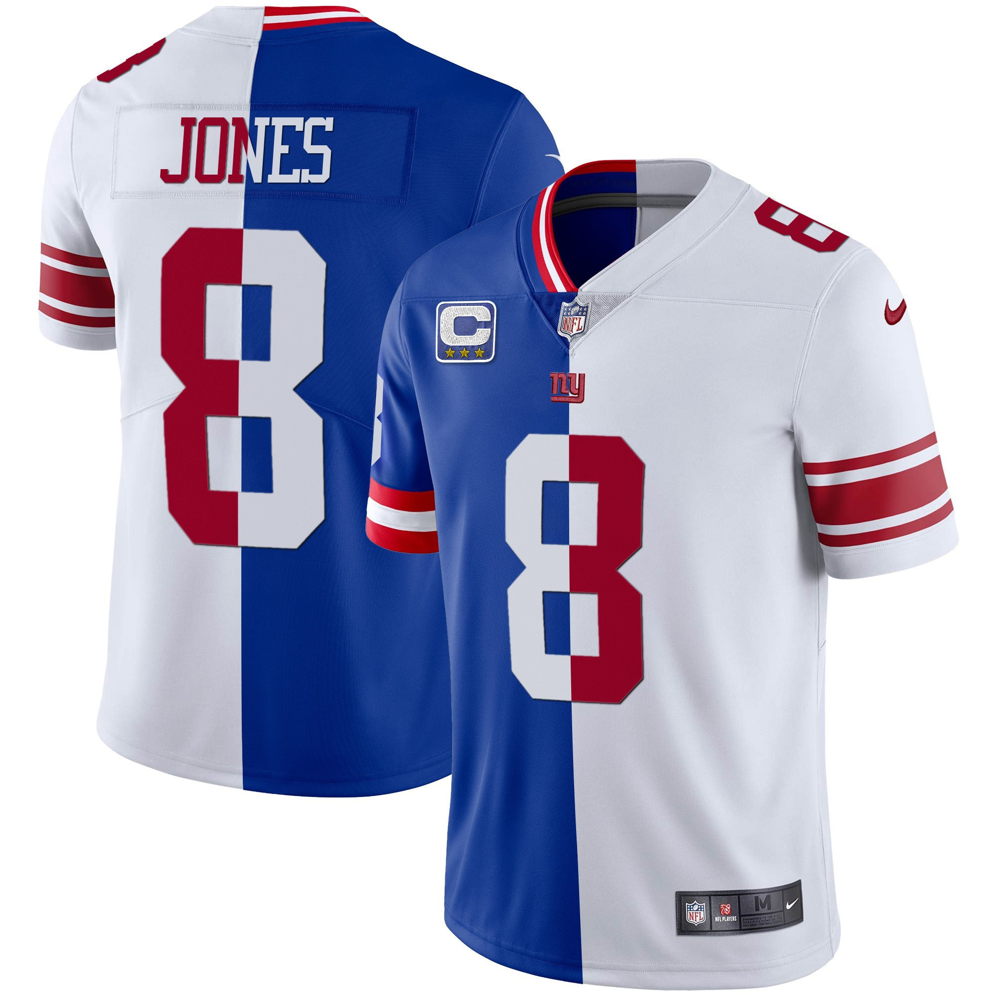 Daniel Jones Men's New York Giants Vapor Gold Split Jersey - All Stitched 