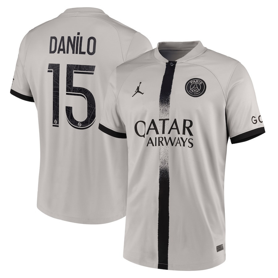 Danilo 15 Paris Saint-Germain 2022/23 Away Breathe Stadium Men Soccer Jersey – Black